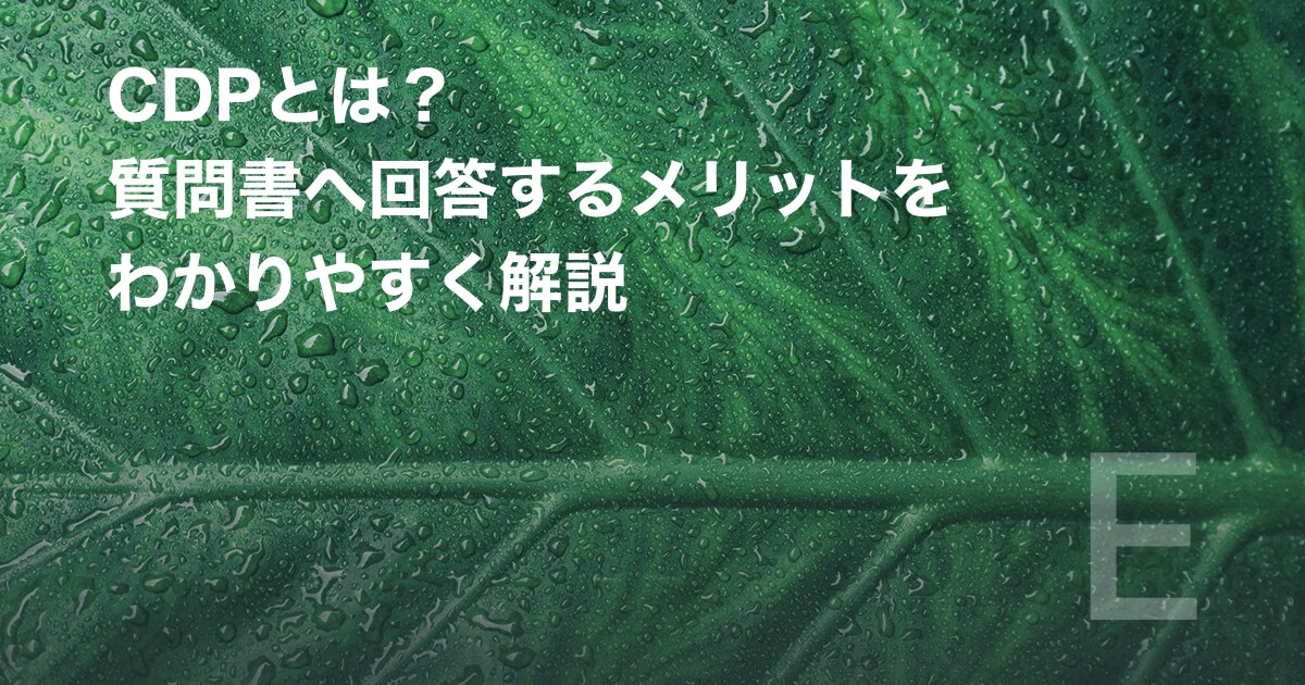 CDPとは？質問書へ回答するメリットをわかりやすく解説