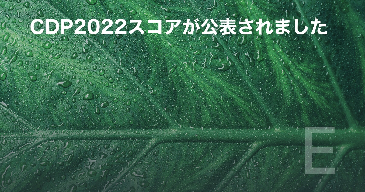 CDP2022スコアが公表されました